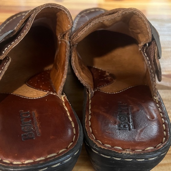 Børn Brown Leather Slide Clogs Size 8 - Picture 8 of 15